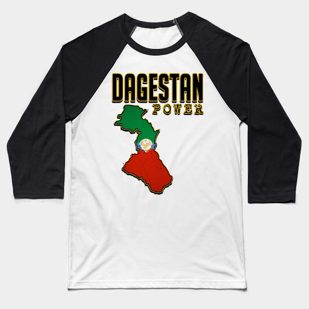 Dagestan Power, Flag Of Dagestan, Dagestan Map Baseball T-Shirt by Jakavonis